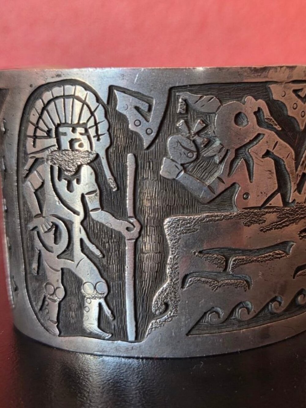 HUGE Hopi style Sterling Silver Native American Cuff Bracelet